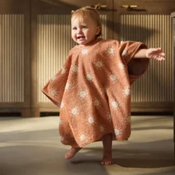 Jollein Poncho de Bain Eponge Jacquard Réversible - Sun Light Terra