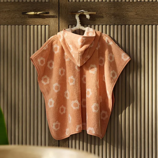Jollein Poncho de Bain Eponge Jacquard Réversible - Flower Blush