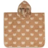 Jollein Poncho de Bain Eponge Jacquard Réversible - Teddy Bear Biscuit