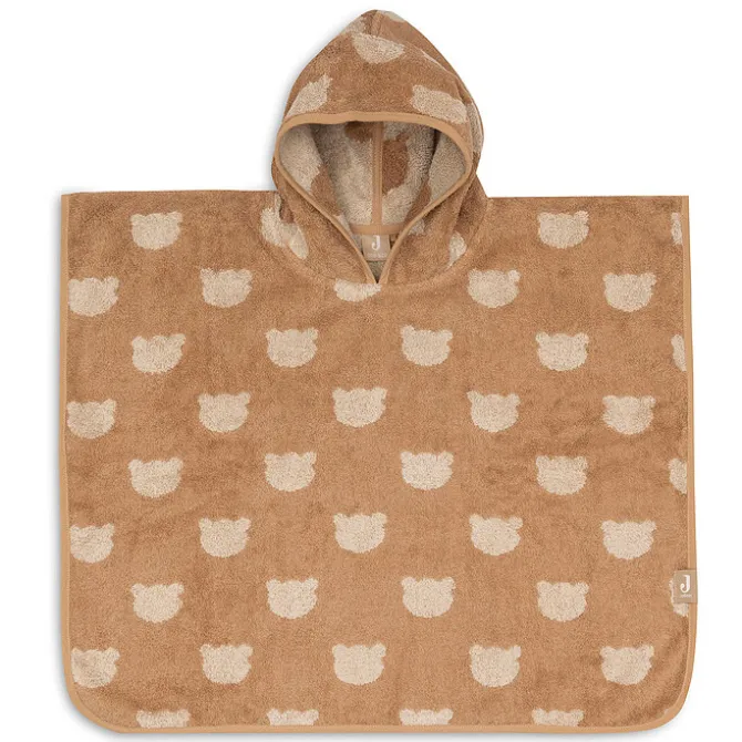 Jollein Poncho de Bain Eponge Jacquard Réversible - Teddy Bear Biscuit