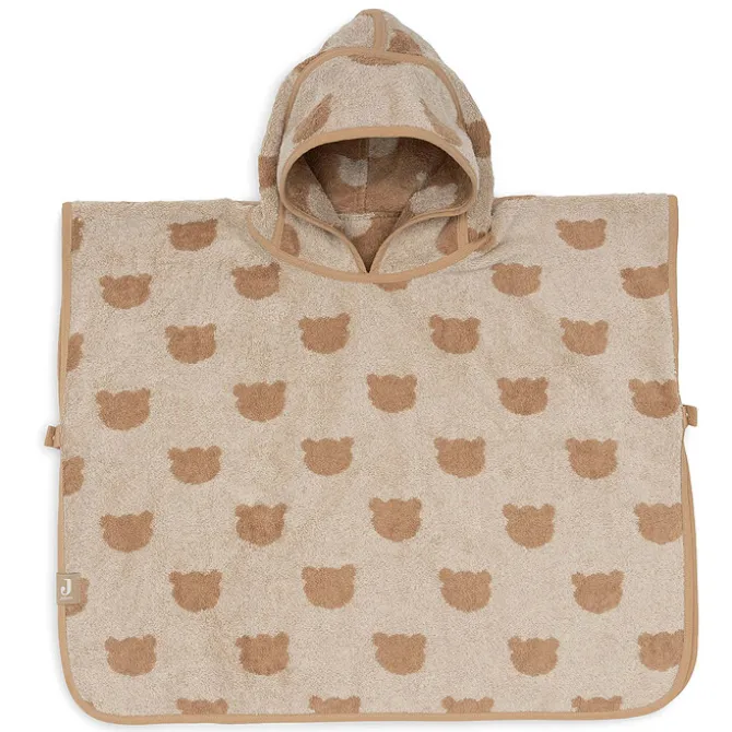 Jollein Poncho de Bain Eponge Jacquard Réversible - Teddy Bear Biscuit