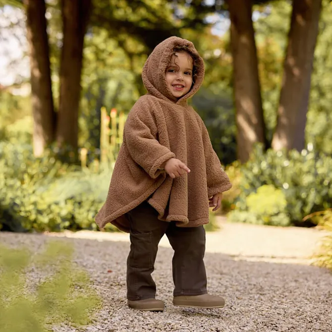 Jollein Poncho Teddy Fleece Curlé - Dark Hazel