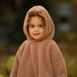 Jollein Poncho Teddy Fleece Curlé - Dark Hazel