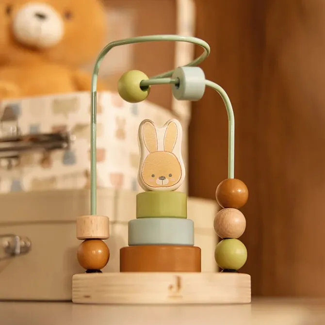 Jollein Tour d'Empilage en Bois à Spirale - Bunny Luz Jollies