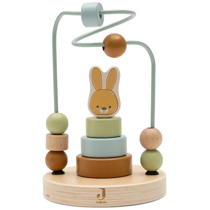 Jollein Tour d'Empilage en Bois à Spirale - Bunny Luz Jollies