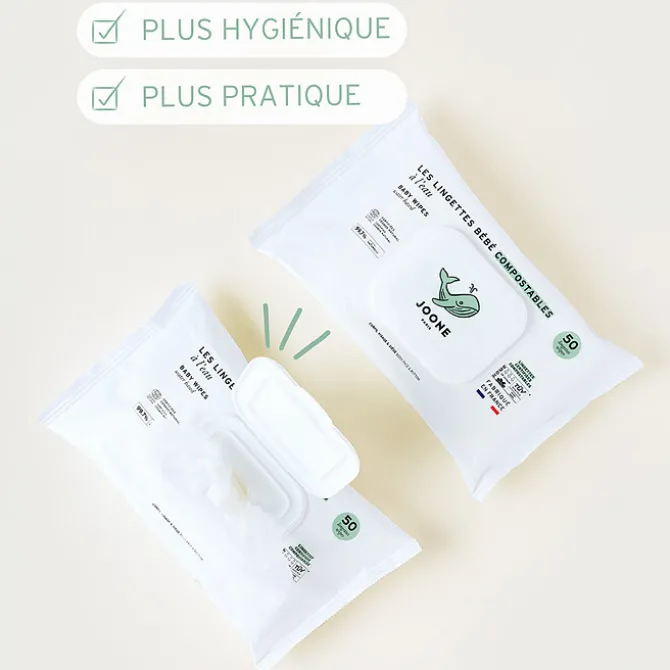 Joone Paquet de 50 Lingettes à l'Eau Compostables