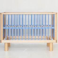 Karl & Fric Lit Bébé Evolutif Nox Bois Naturel et Bleu - 60 x 120 cm