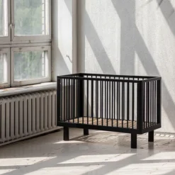 Karl & Fric Lit Bébé Evolutif Nox Noir Satin - 60 x 120 cm