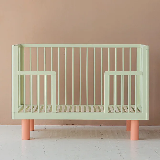 Karl & Fric Lit Bébé Evolutif Nox Pistache et Rose - 60 x 120 cm