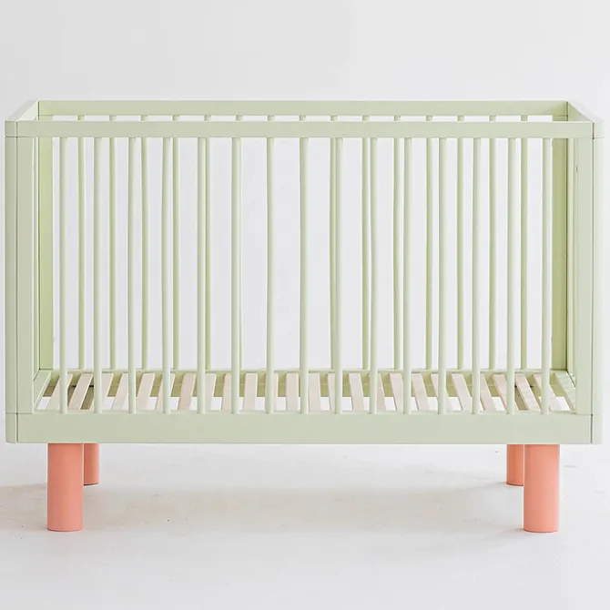 Karl & Fric Lit Bébé Evolutif Nox Pistache et Rose - 60 x 120 cm