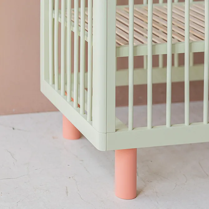 Karl & Fric Lit Bébé Evolutif Nox Pistache et Rose - 60 x 120 cm