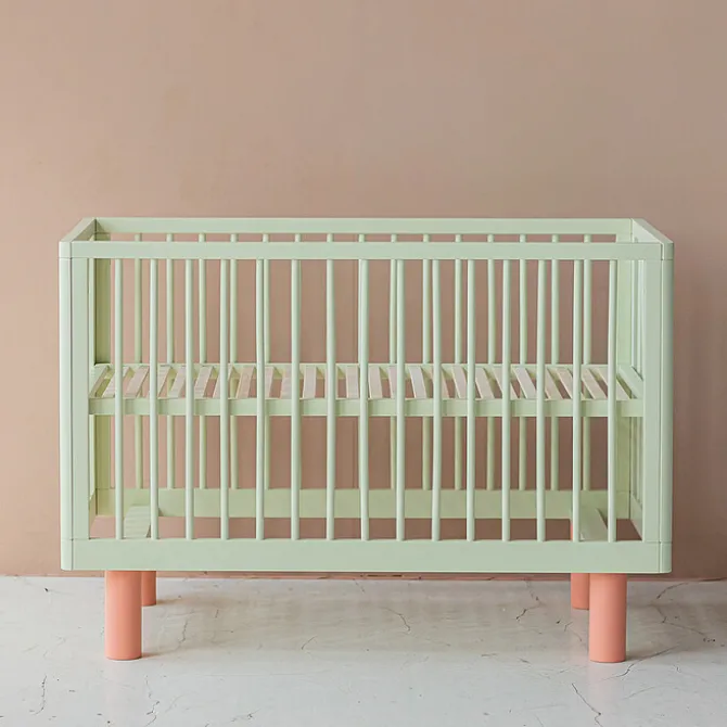 Karl & Fric Lit Bébé Evolutif Nox Pistache et Rose - 60 x 120 cm