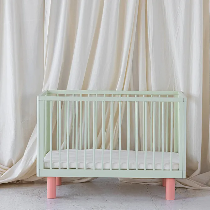 Karl & Fric Lit Bébé Evolutif Nox Pistache et Rose - 60 x 120 cm