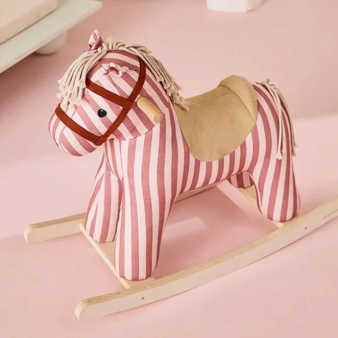 Kid's Concept Cheval à Bascule Mila - Rayé Vieux Rose