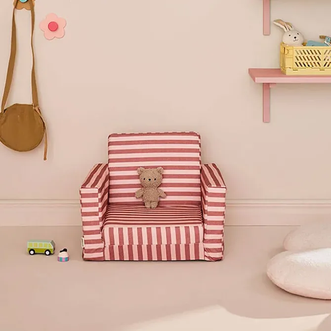 Kid's Concept Fauteuil Pliable - Rayé Vieux Rose