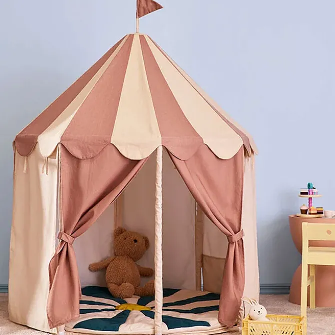Kid's Concept Tente de Jeu Pavillon - Rayé Brun Poudré