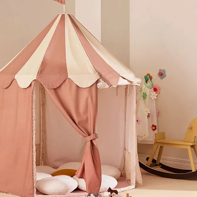 Kid's Concept Tente de Jeu Pavillon - Rayé Brun Poudré