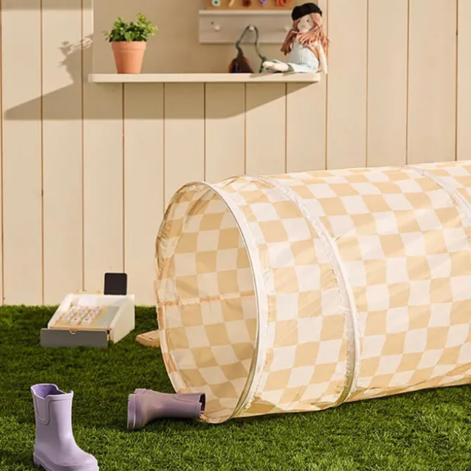 Kid's Concept Tunnel de Jeu - Jaune Carreaux