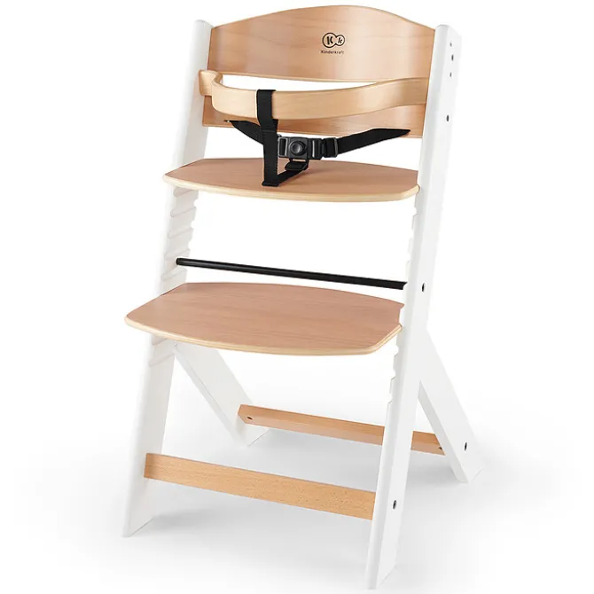 Kinderkraft Chaise Haute ENOCK - Naturel et Blanc