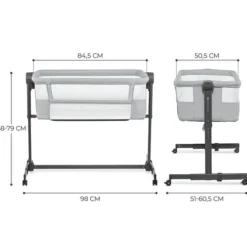 Kinderkraft Lit Bébé NESTE UP - Gris
