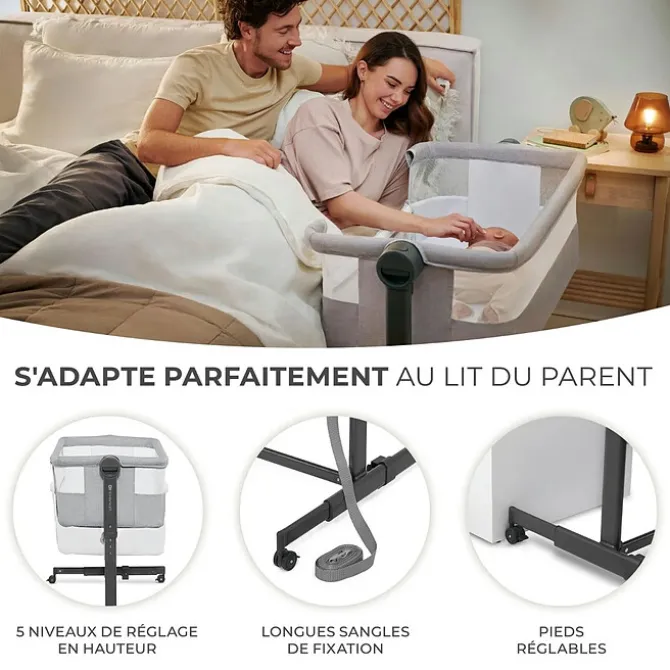 Kinderkraft Lit Bébé NESTE UP - Gris