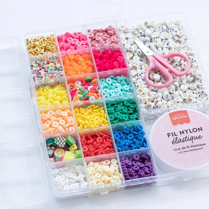 La Petite Epicerie Boîte de 16 Couleurs de Perles Heishi - Pop