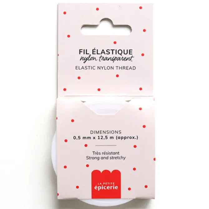 La Petite Epicerie Fil Nylon Elastique Transparent Ø 0,5 mm - 125 cm