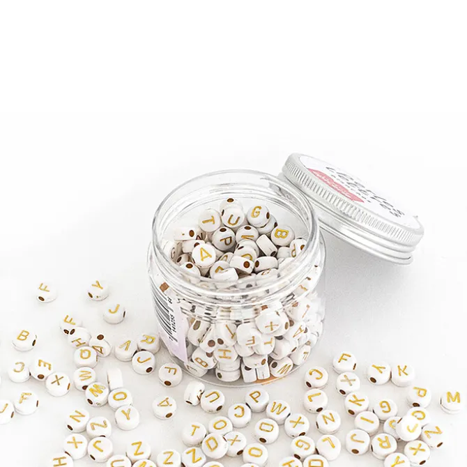 La Petite Epicerie Pot de Perles Lettres - Or et Blanc