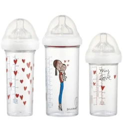Le Biberon Français Lot de 3 Biberons My Love - 210 ml et 360 ml