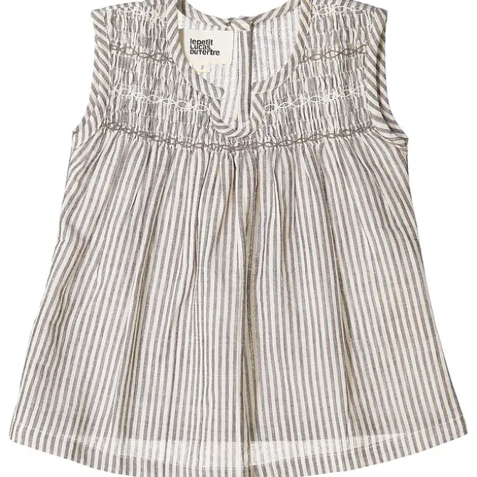 Le Petit Lucas du Tertre Top Smocky - Gris - 9/12 Mois
