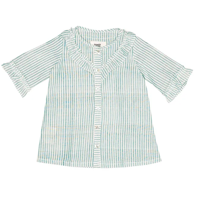 Le Petit Lucas du Tertre Top Vanessa - Green Stripes - 9/12 Mois