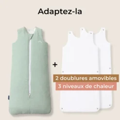 Les Petites Billes Gigoteuse Evolutive 4 Saisons Vert d'eau - 18/36 Mois