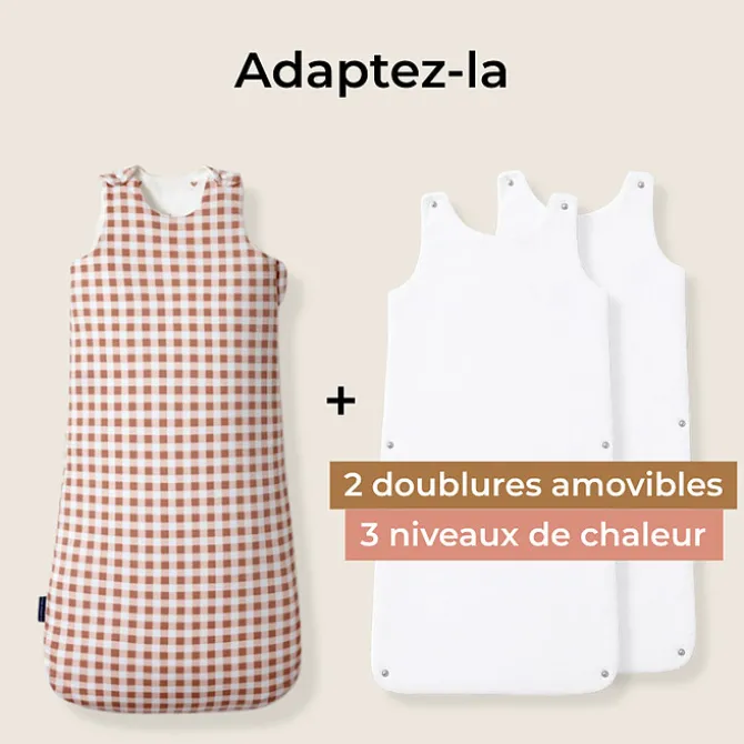 Les Petites Billes Gigoteuse Evolutive 4 Saisons Vichy - 6/18 Mois
