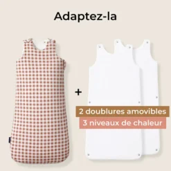 Les Petites Billes Gigoteuse Evolutive 4 Saisons Vichy - 0/6 Mois