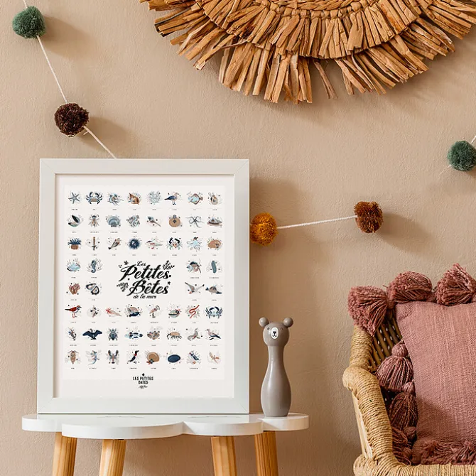 Les Petites Dates Affiche Les Petites Bêtes de la Mer - 50 x 40 cm