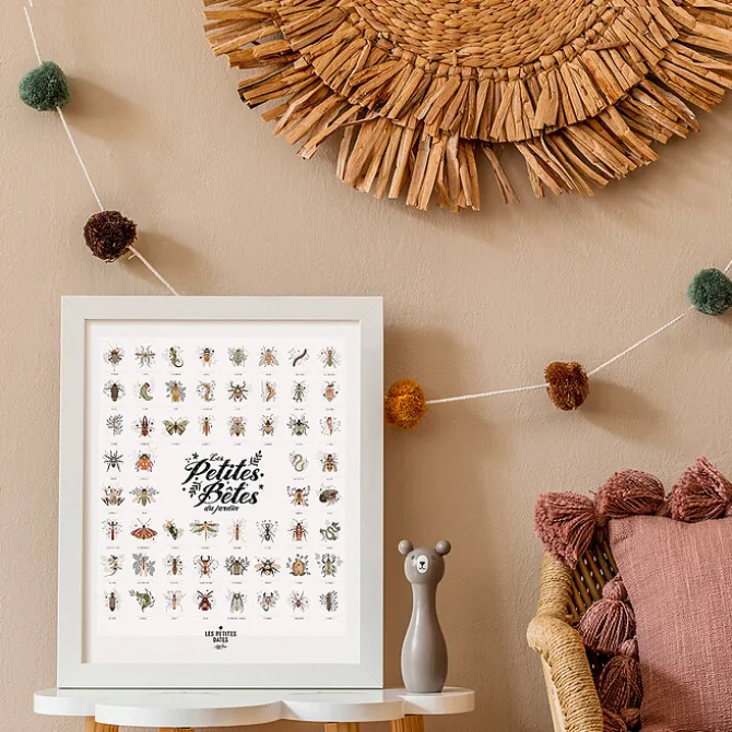 Les Petites Dates Affiche Les Petites Bêtes du Jardin - 50 x 40 cm