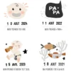 Les Petites Dates Affiche Mes Premières Fois Maman et Papa Peaux Claires - 50 x 40 cm