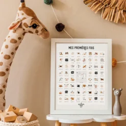 Les Petites Dates Affiche Mes Premières Fois Maman et Papa Peaux Claires - 50 x 40 cm