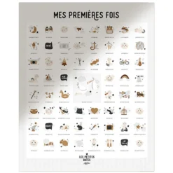 Les Petites Dates Affiche Mes Premières Fois Maman et Maman Peaux Claires - 50 x 40 cm