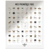 Les Petites Dates Affiche Mes Premières Fois Maman et Papa Peaux Foncées - 50 x 40 cm