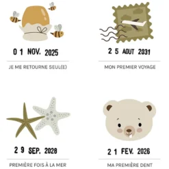 Les Petites Dates Affiche Mes Premières Fois Ourson - 50 x 40 cm