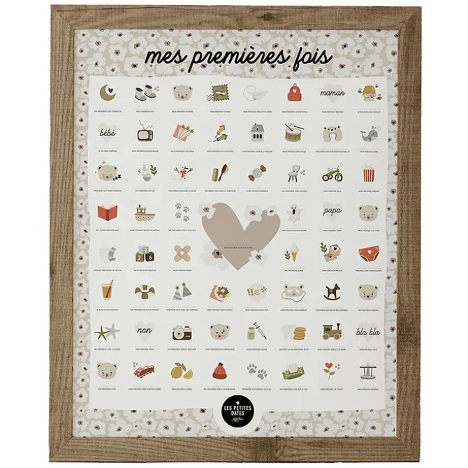 Les Petites Dates Affiche Mes Premières Fois Ourson - 50 x 40 cm
