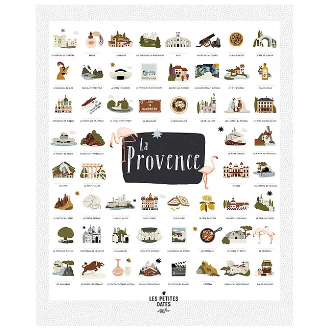Les Petites Dates Affiche Provence - 50 x 40 cm