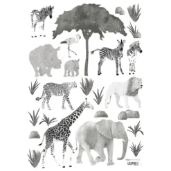 Lilipinso Planche de Stickers Serengeti - Animaux Sauvages