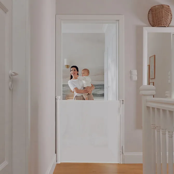 Lionelo Barrière de Sécurité Rétractable Thea - White Natural