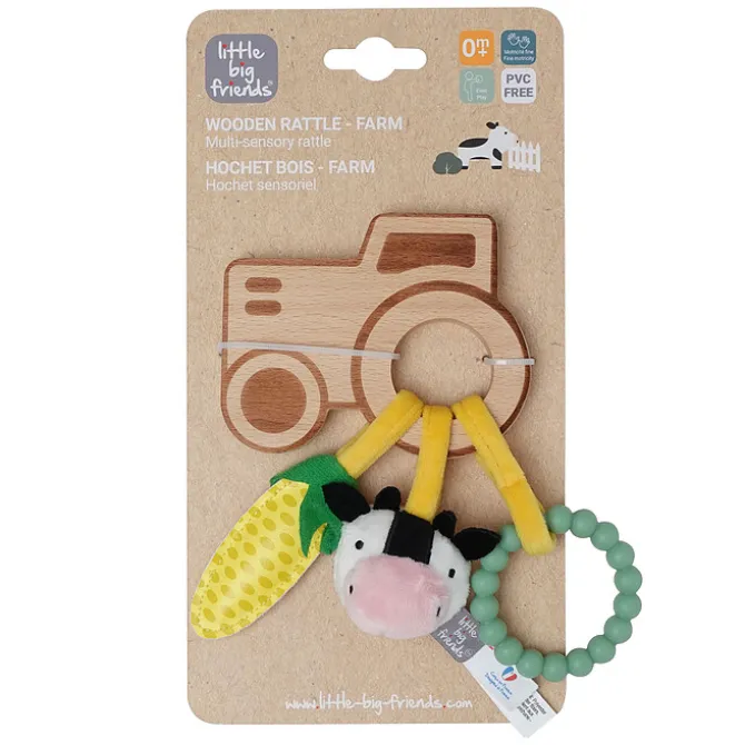 Little Big Friends Hochet en Bois - Ferme