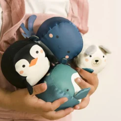 Little Big Friends Set de 4 Balles Doudou Les Dooballs - Océan