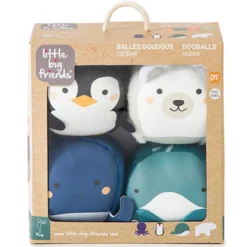Little Big Friends Set de 4 Balles Doudou Les Dooballs - Océan