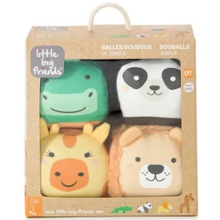 Little Big Friends Set de 4 Balles Doudou Les Dooballs - Jungle