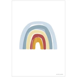 Little Dutch Affiche Réversible Alphabet et Arc-en-ciel Bleu - 42 x 32 cm